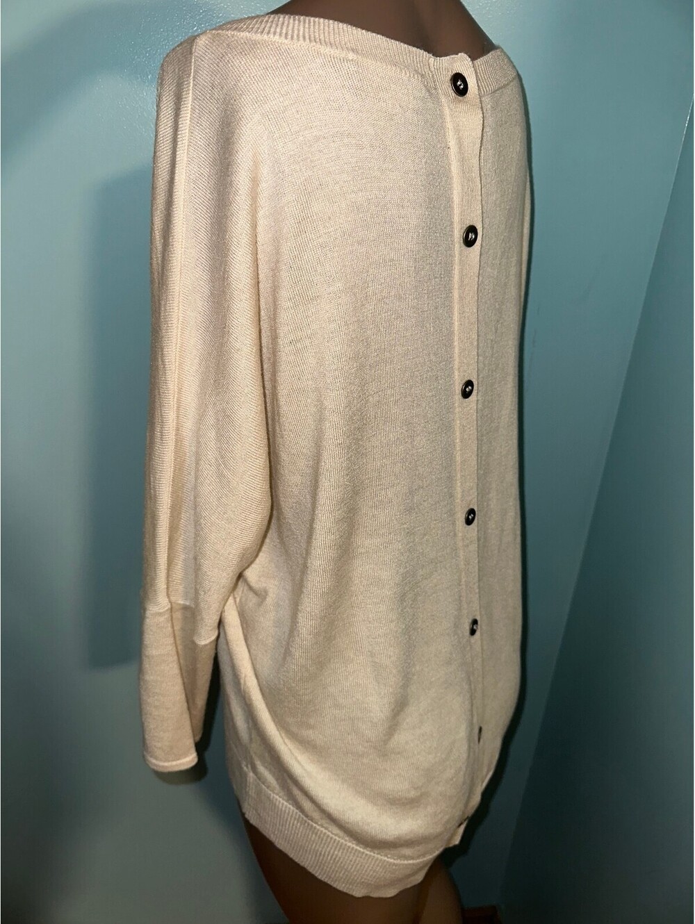Kerisma Anthropologie Beige Back Button-Up Sweater Boho S/M